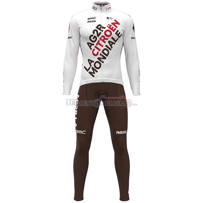 Abbigliamento Ciclismo Ag2r La Mondiale Manica Lunga 2021 Bianco